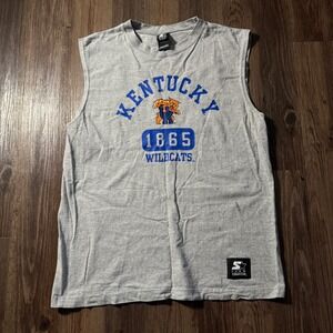 Team Starter Kentucky‎ Wildcats 1865 Sleeveless T Shirt Mens Size M Gray